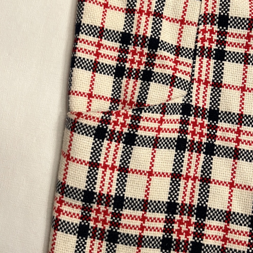 Zara Plaid Dress in Navy, Red, and Cream, XS - Picture 4 of 8